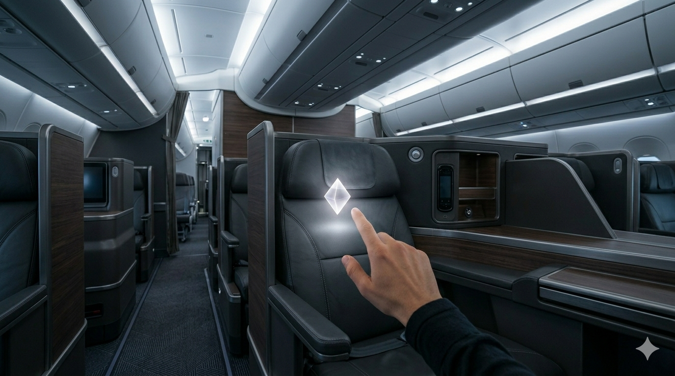 Glowing indicator of a designer note on a cabin object
